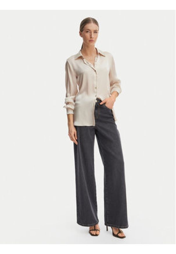 Marella Jeansy Drago 2615181121 Czarny Wide Leg. Kolor: czarny