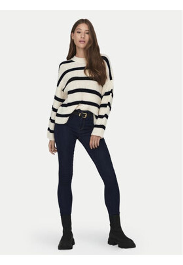 JDY Sweter Justy 15264902 Beżowy Regular Fit. Kolor: beżowy. Materiał: syntetyk