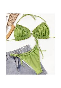 Intica - Bikini wiązane na szyi z regulacją na plażę i basen Greti. Kolor: zielony. Materiał: materiał