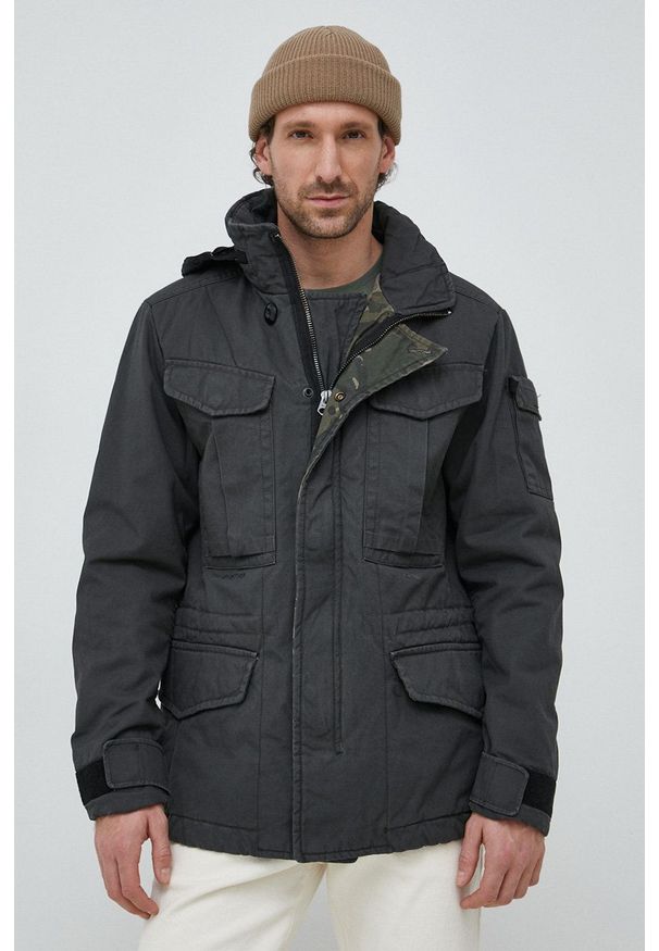G-Star RAW - G-Star Raw kurtka męska kolor czarny przejściowa. Okazja: na co dzień. Typ kołnierza: kaptur. Kolor: czarny. Materiał: poliester. Styl: casual