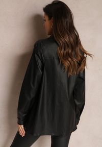 Renee - Czarna Koszula z Imitacji Skóry Relma. Kolor: czarny. Materiał: skóra #4