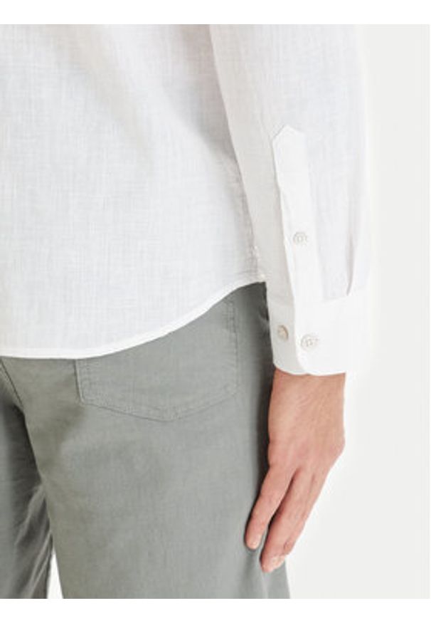 Jack & Jones Koszula Blusummer 12293269 Biały Regular Fit. Kolor: biały. Materiał: bawełna, len