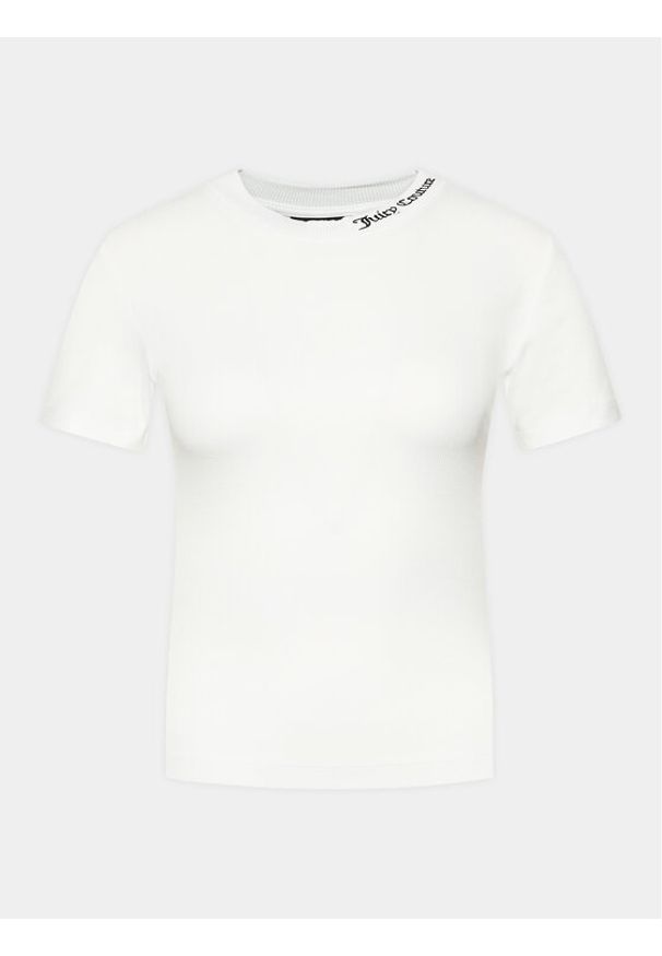 Juicy Couture T-Shirt JCCCT123802 Biały Slim Fit. Kolor: biały. Materiał: wiskoza
