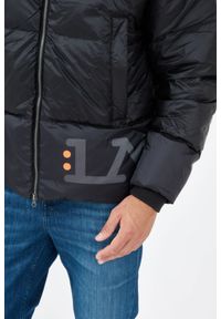 La Martina - LA MARTINA Czarna męska kurtka puchowa z logo, Rozmiar L. Kolor: czarny. Materiał: puch #4