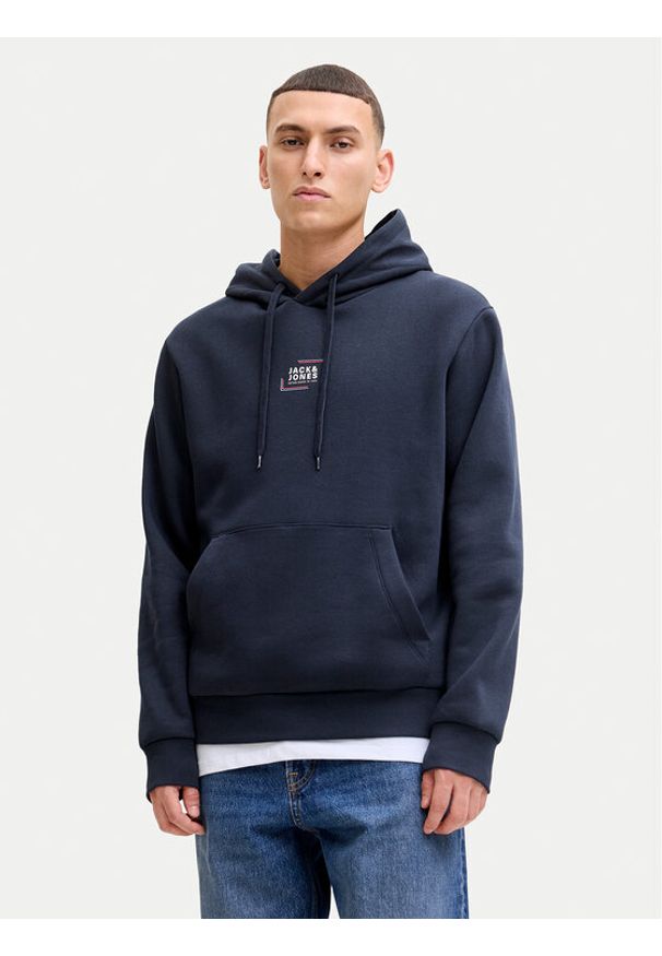 Jack & Jones Bluza Corp Graphic 12268422 Granatowy Regular Fit. Kolor: niebieski. Materiał: syntetyk