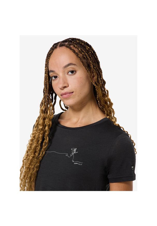 Koszulka SUPER.NATURAL W RUNNING TEE. Kolor: czarny. Sport: bieganie