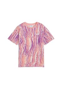 Puma - Młodzieżowa koszulka Essentials Nature 2.0 PUMA Pink Fruit. Kolor: różowy. Materiał: guma. Wzór: nadruk. Sport: joga i pilates