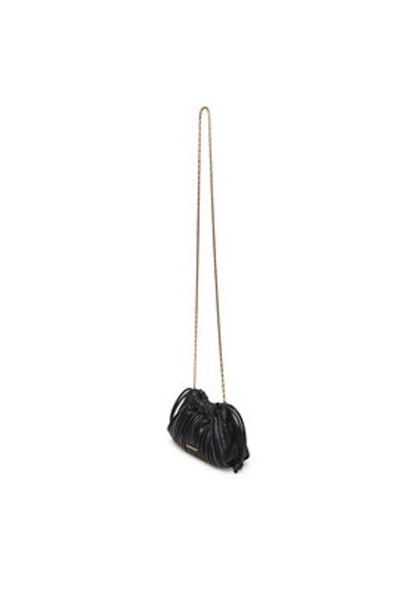 Calvin Klein Torebka Drawstring Plisse Conv Mini Cb P LV04F3077G Czarny. Kolor: czarny. Materiał: skórzane