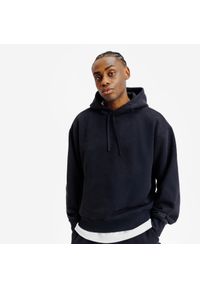 Decathlon - Bluza z kapturem męska Elementals. Typ kołnierza: kaptur. Kolor: czarny. Materiał: poliester, elastan, tkanina, prążkowany, bawełna, materiał #1