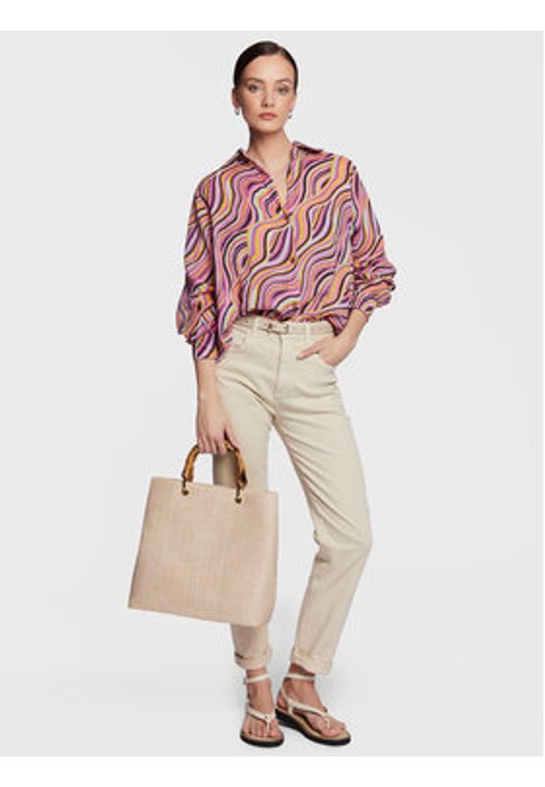 Billabong Koszula Swell EBJWT00102 Fioletowy Oversize. Kolor: fioletowy. Materiał: bawełna