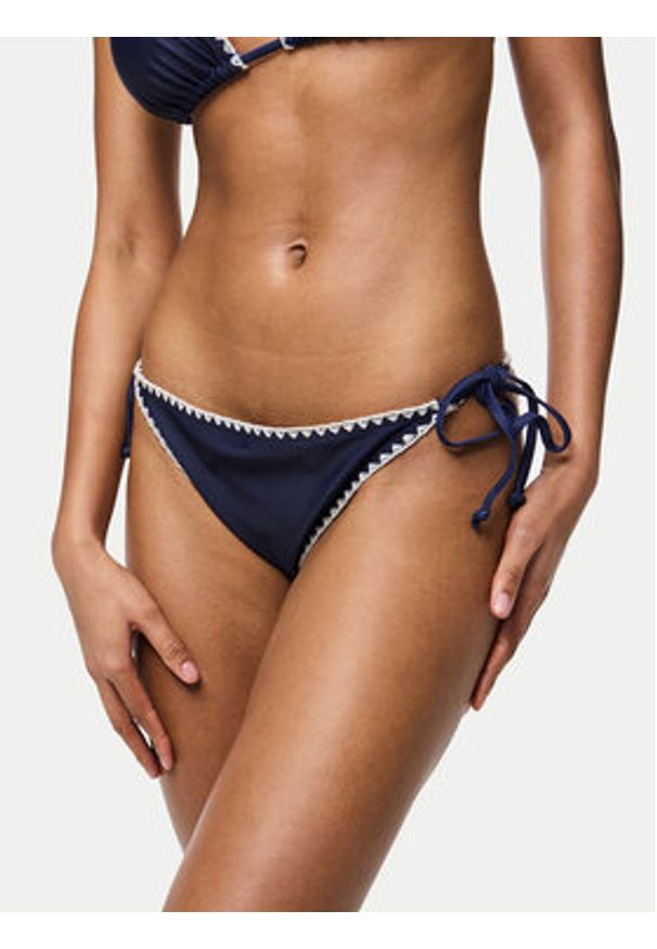 Pieces Dół od bikini Luva 17156771 Granatowy. Kolor: niebieski. Materiał: syntetyk