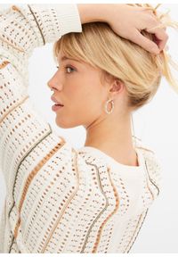 bonprix - Sweter. Kolor: biały. Materiał: dzianina
