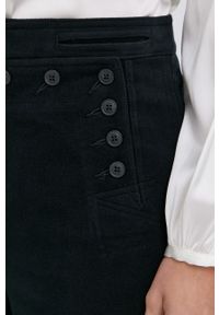 Tory Burch Spodnie damskie kolor czarny szerokie high waist. Stan: podwyższony. Kolor: czarny. Materiał: tkanina #3