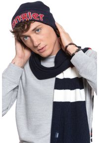 Wrangler - MĘSKA CZAPKA ZIMOWA WRANGLER KABEL BEANIE BLUE DEPTHS W0U1UHXJY. Sezon: zima