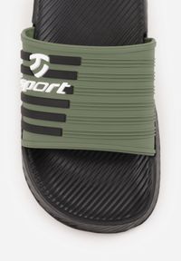 Born2be - Zielone Klapki Sportowe z Piankowego Materiału Thesedice. Okazja: na co dzień. Kolor: zielony. Materiał: materiał. Sezon: lato. Styl: sportowy #3