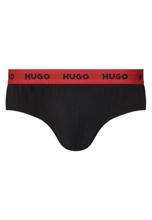Hugo - HUGO Komplet slipów Hipbrief Triple 50532570 Czarny. Kolor: czarny. Materiał: bawełna