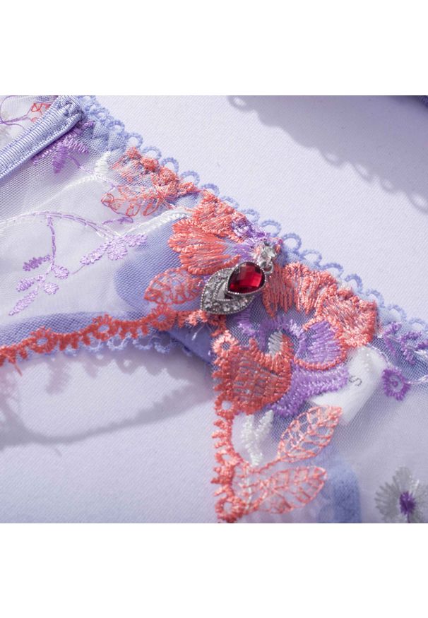 Intica - Komplet bielizny z pasem do pończoch na wyjątkowe okazje Akgul. Kolor: fioletowy. Materiał: materiał