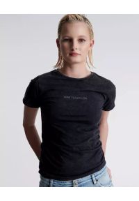 ONETEASPOON - Czarna koszulka z organicznej bawełny. Kolor: czarny. Materiał: bawełna