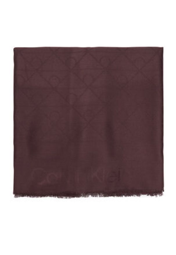 Calvin Klein Szal Emblem Aop Tonal LV04D8063G Bordowy. Kolor: czerwony. Materiał: wiskoza