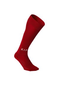 KIPSTA - Getry piłkarskie dla dzieci Kipsta F100. Kolor: czerwony. Materiał: poliester, elastan, poliamid. Sport: piłka nożna #1