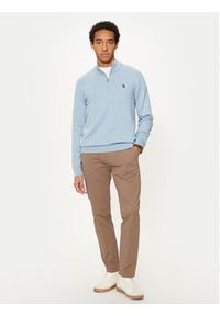 U.S. Polo Assn. Sweter MUP2963 Błękitny Regular Fit. Typ kołnierza: polo. Kolor: niebieski. Materiał: bawełna