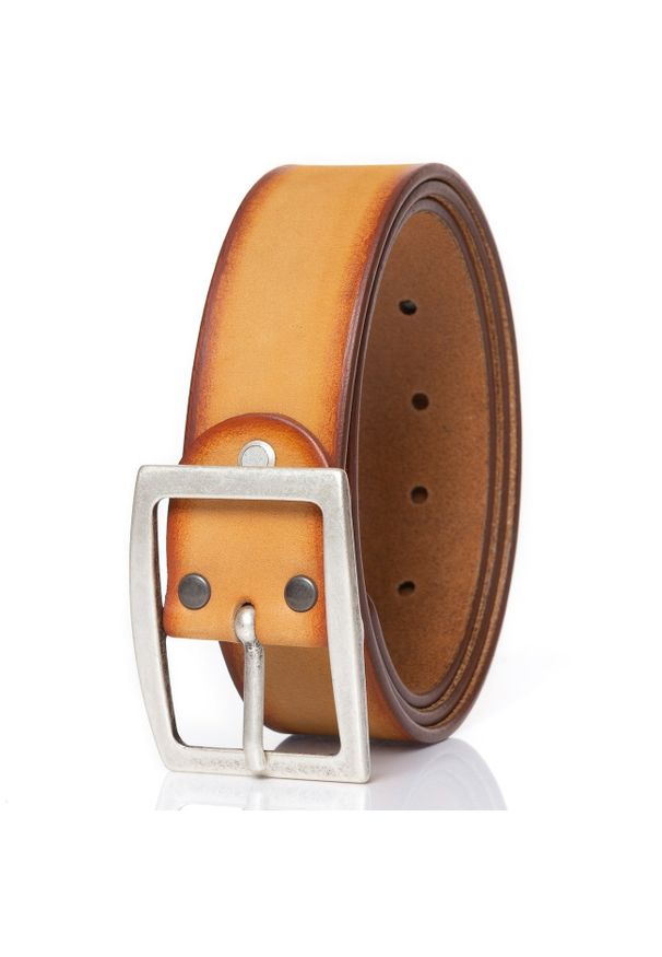 Mustang - MUSTANG PASEK SKÓRZANY 40 mm SOPO-MUS057. Materiał: skóra. Wzór: paski. Styl: klasyczny