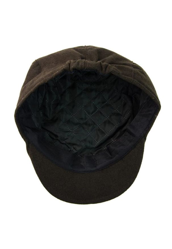 Kaszkiet, Brązowy Wełniany, Ciepły, Jesienno-Zimowy z Gumką -EM Men's Accessories- Męski. Kolor: beżowy, brązowy, wielokolorowy. Materiał: wełna. Sezon: jesień, zima