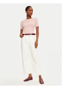 TOMMY HILFIGER - Tommy Hilfiger T-Shirt WW0WW43918 Różowy Slim Fit. Kolor: różowy. Materiał: wiskoza #3