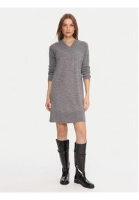 United Colors of Benetton - United Colors Of Benetton Sukienka dzianinowa 1044DV02C Szary Relaxed Fit. Kolor: szary. Materiał: wełna #4