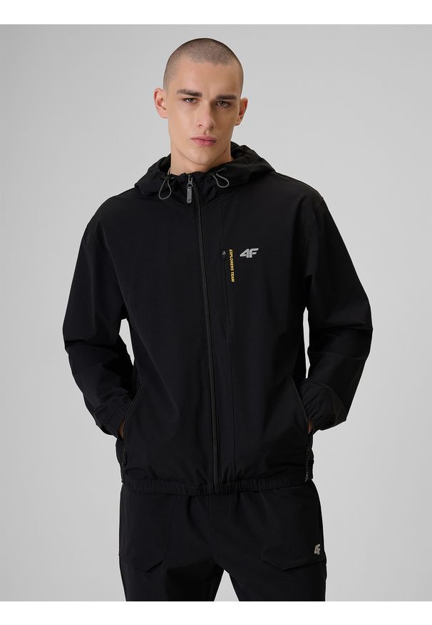 4f - 4F Kurtka przejściowa męska - czarna XL. Okazja: na co dzień. Kolor: czarny. Styl: casual