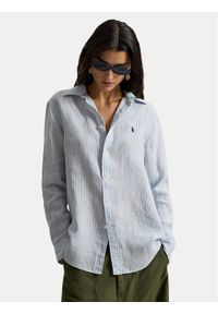 Polo Ralph Lauren Koszula 211A96158003 Błękitny Classic Fit. Typ kołnierza: polo. Kolor: niebieski. Materiał: len #1