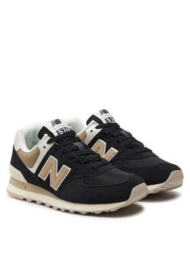 New Balance Sneakersy WL574DK2 Czarny. Kolor: czarny. Materiał: zamsz, skóra. Model: New Balance 574