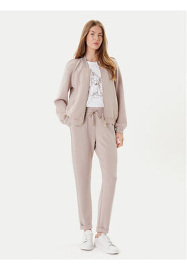 Liu Jo Spodnie dresowe TF5093 J4616 Beżowy Regular Fit. Kolor: beżowy. Materiał: syntetyk