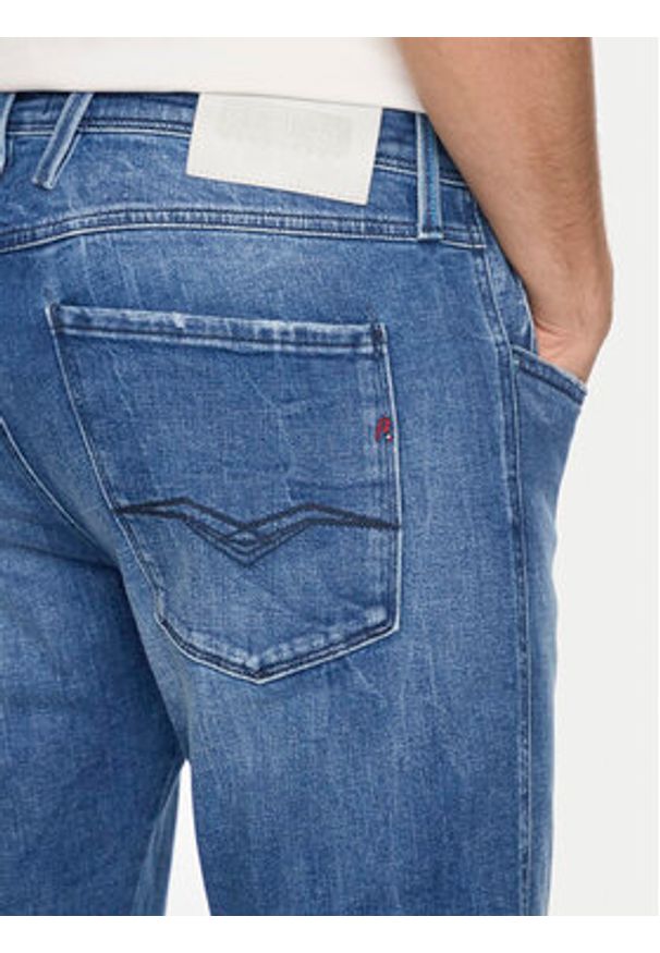 Replay Jeansy M914N .000.511 758 Niebieski Slim Fit. Kolor: niebieski