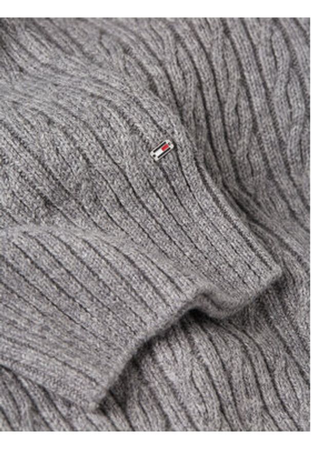 TOMMY HILFIGER - Tommy Hilfiger Sweter WW0WW39003 Szary Oversize. Kolor: szary. Materiał: syntetyk, bawełna