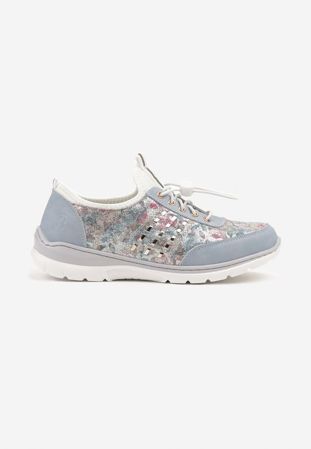 Born2be - Niebieskie Sneakersy ze Skóry Naturalnej z Metalicznym Zdobieniem Anovis. Okazja: na co dzień. Zapięcie: bez zapięcia. Kolor: niebieski. Materiał: skóra. Wzór: aplikacja. Obcas: na płaskiej podeszwie