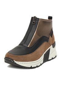 Rieker Botki N6352-25 Brązowy. Kolor: brązowy. Materiał: materiał #7