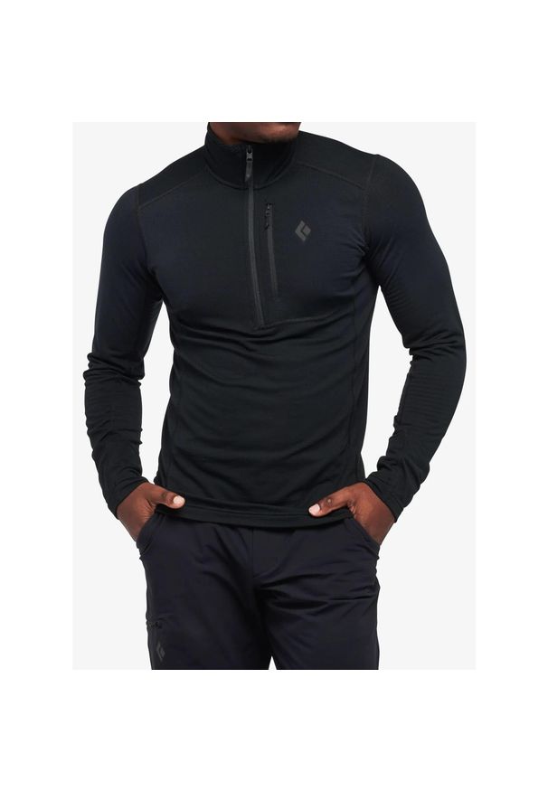 Bluza termoaktywna męska Black Diamond Coefficient LT Quarter Zip Pullover. Kolor: czarny. Sezon: zima. Sport: narciarstwo
