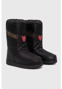 Love Moschino śniegowce SKIBOOT20 kolor czarny JA24032G0HISY000. Nosek buta: okrągły. Kolor: czarny. Materiał: guma #4