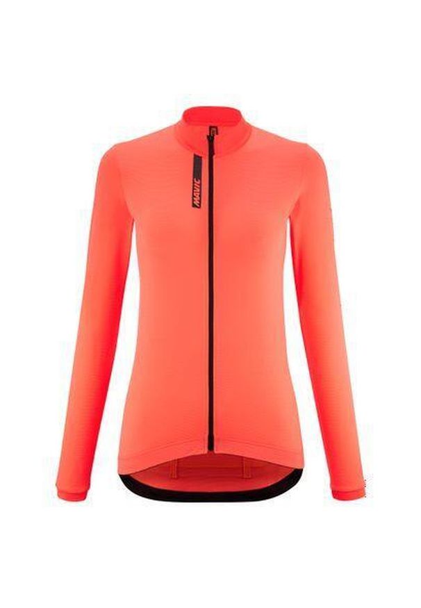 MAVIC - Damski jersey z długim rękawem Mavic Aksium. Kolor: czerwony, różowy, wielokolorowy, pomarańczowy. Materiał: jersey. Długość rękawa: długi rękaw. Długość: długie. Sport: kolarstwo