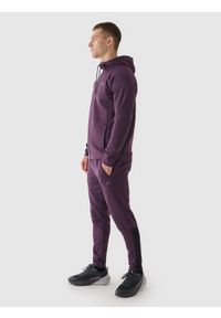 4f - 4F Spodnie treningowe szybkoschnące męskie - fioletowe L. Kolor: fioletowy. Materiał: syntetyk, włókno, dzianina, materiał, elastan. Wzór: jednolity, ze splotem. Sport: fitness #2