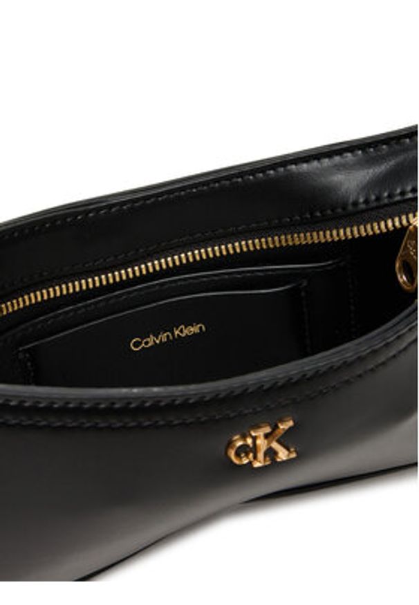Calvin Klein Torebka Ck Small Shoulder Bag LV04F3170G Czarny. Kolor: czarny. Materiał: skórzane