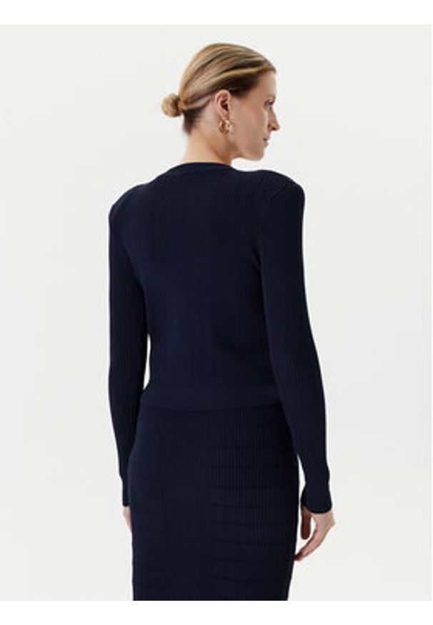 Guess Kardigan W5YR09 Z0130 Granatowy Regular Fit. Kolor: niebieski. Materiał: syntetyk, wiskoza