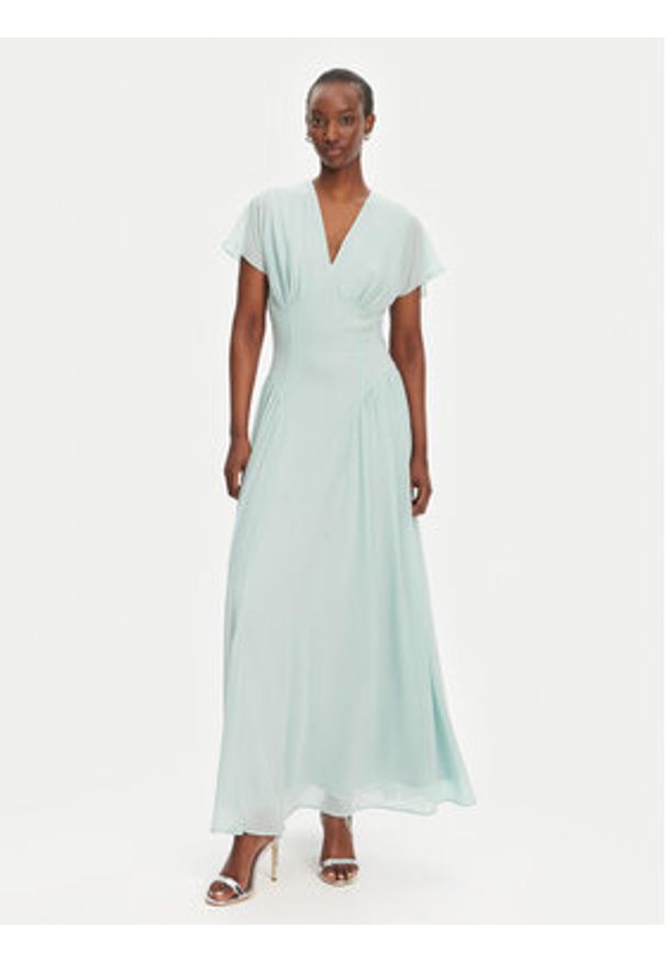 ROTATE Sukienka wieczorowa 113906305 Błękitny Regular Fit. Kolor: niebieski. Materiał: syntetyk. Styl: wizytowy