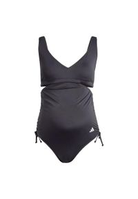Adidas - Strój do pływania Iconisea Maternity U-Back. Kolekcja: moda ciążowa. Kolor: czarny, biały, wielokolorowy. Materiał: materiał