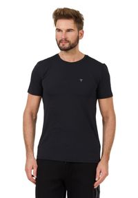Guess - GUESS Czarny męski t-shirt New Tech Str T, Rozmiar XXL. Kolor: czarny