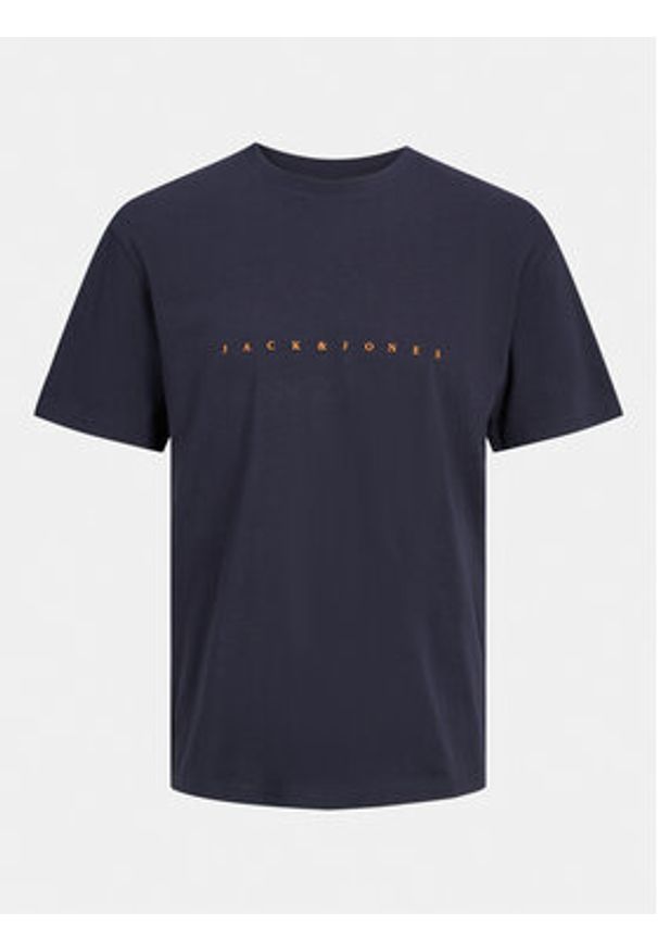 Jack & Jones - Jack&Jones T-Shirt Star 12234746 Granatowy Relaxed Fit. Kolor: niebieski. Materiał: bawełna