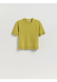 Reserved - Wełniany sweter - zielony. Kolor: zielony. Materiał: wełna