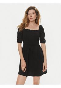Brave Soul Sukienka letnia LDRJ-624FOLLEN Czarny Straight Fit. Kolor: czarny. Materiał: bawełna. Sezon: lato