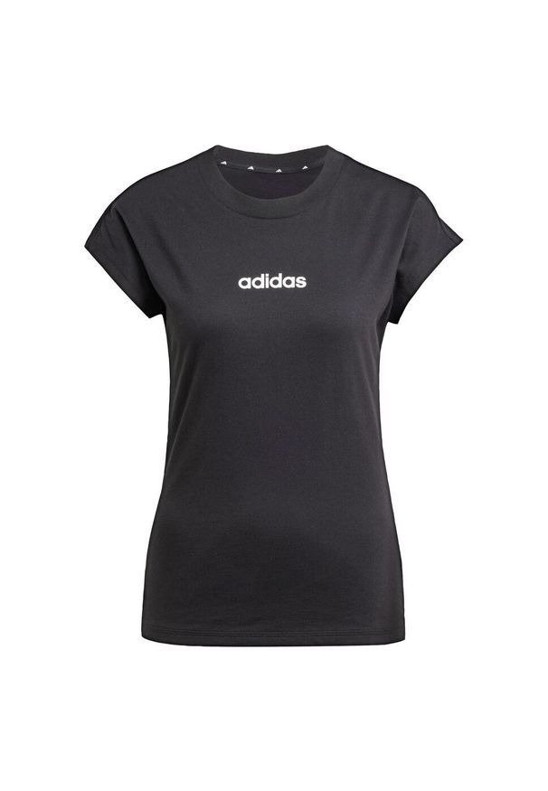 Adidas - Koszulka Essentials Linear Cotton. Kolor: biały, wielokolorowy, czarny. Materiał: bawełna